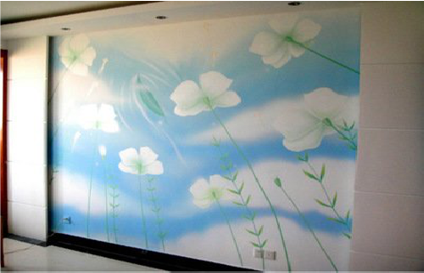 平乐画墙绘怎么画好白云的蓬松感？