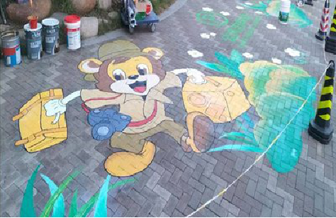 平乐夏季画地面彩绘会遇到的问题