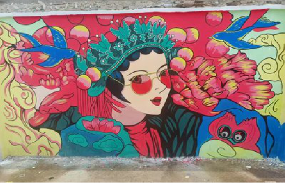 平乐墙体彩绘-网红墙