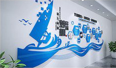 平乐海浪主题文化墙如何设计？