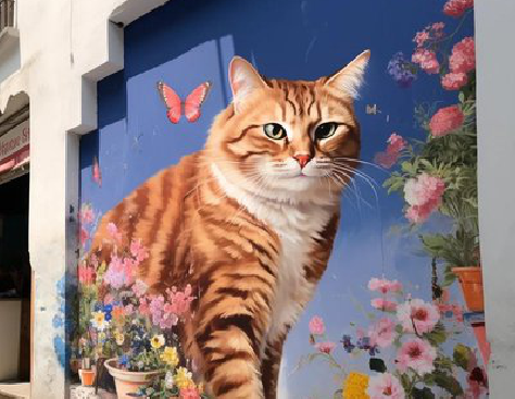 平乐自己绘制有个性的手绘墙